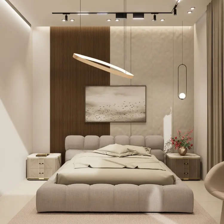 Small residential interior professionally designed with efficient layout and modern furniture