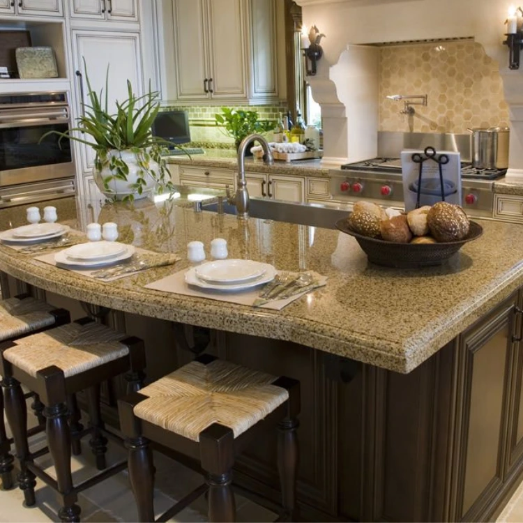 Paradise Valley Scottsdale kitchen with quartz countertop and waterfall island